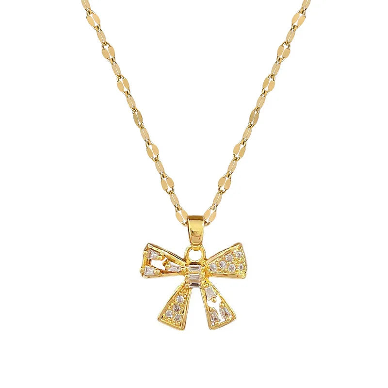 Butterfly Pendant Choker Necklace – Gold Stainless Steel Pendant Choker Necklace Nixie