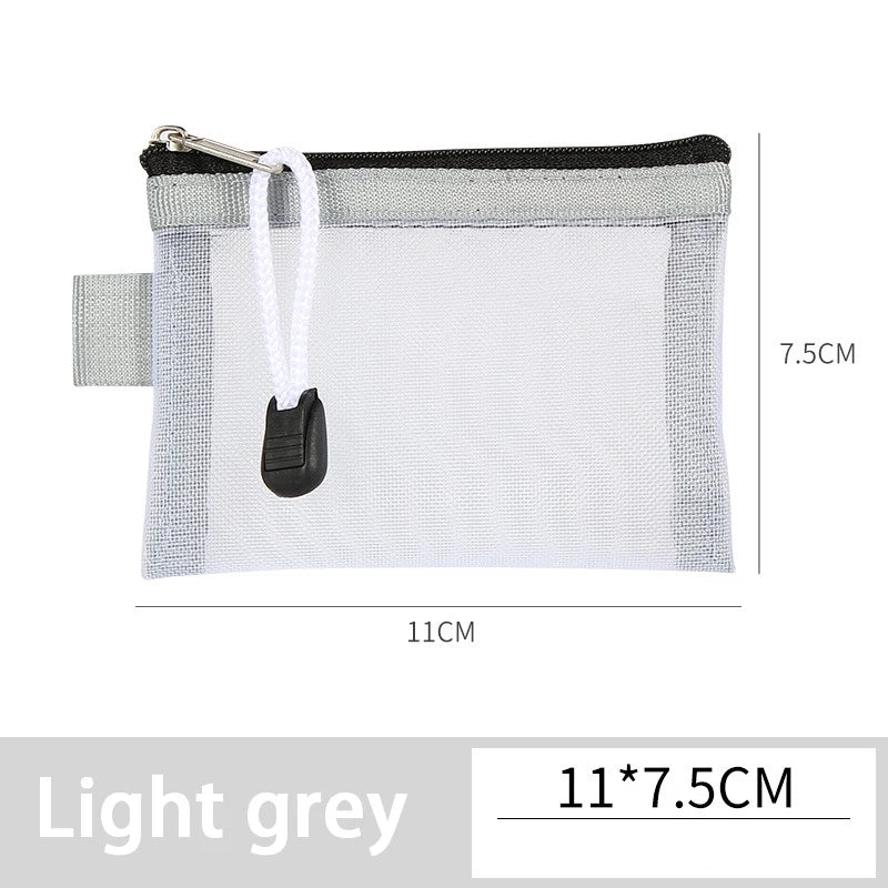 Mini Mesh Zipper Bag – Nylon Card, Coin & Pouch Organizer