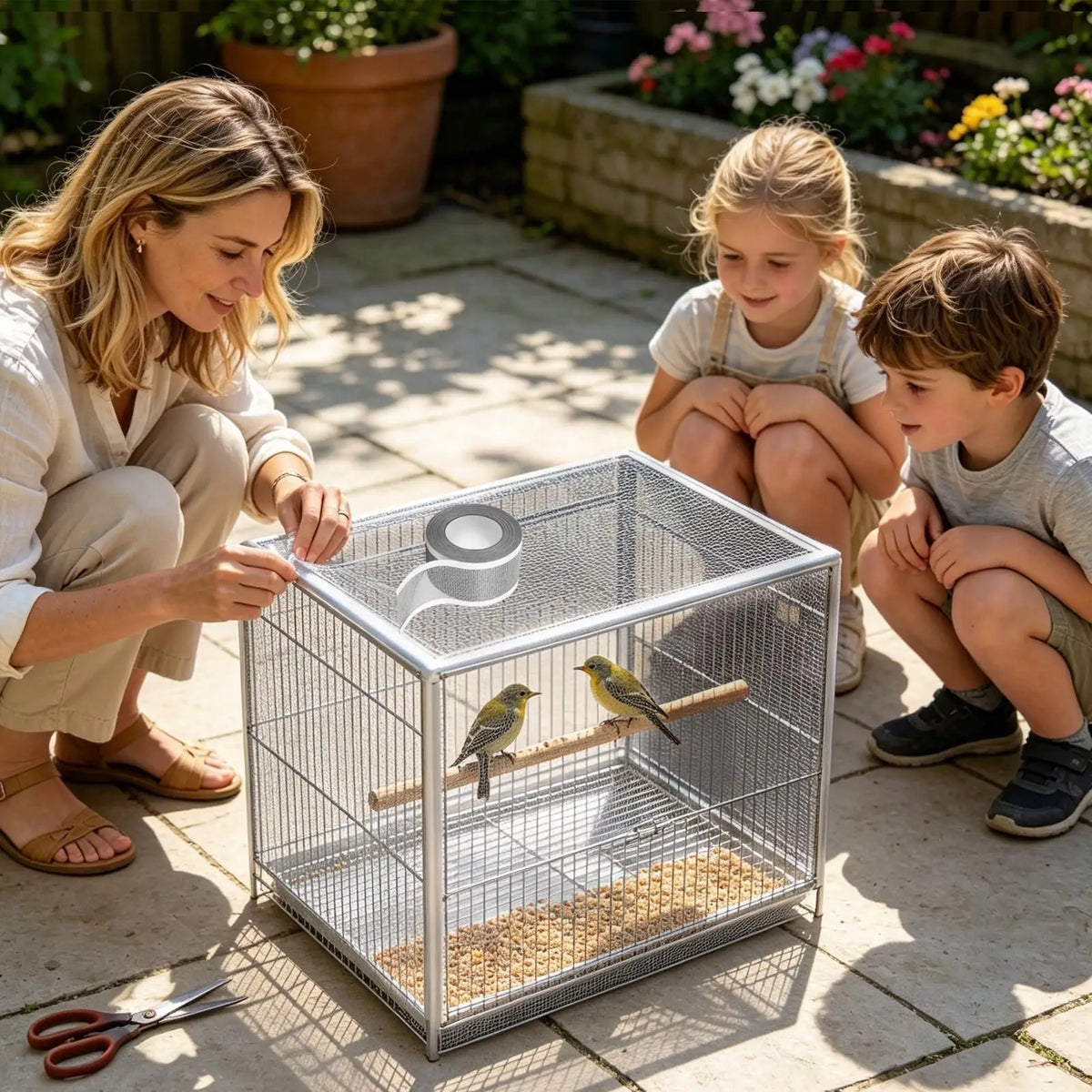 Bird Cage Seed Catcher Mesh Net – Self-Adhesive Splash Guard Bird Cage Accessory Nixie