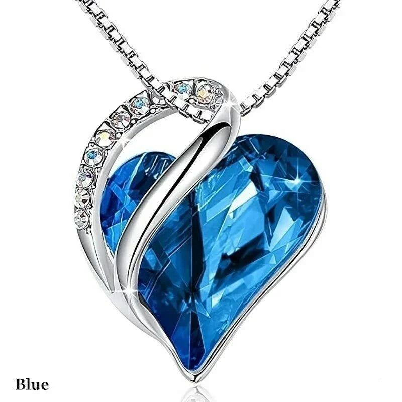 Crystal Zircon Heart Pendant Necklace – 14 Colors | Nixie Pendant Necklace Nixie