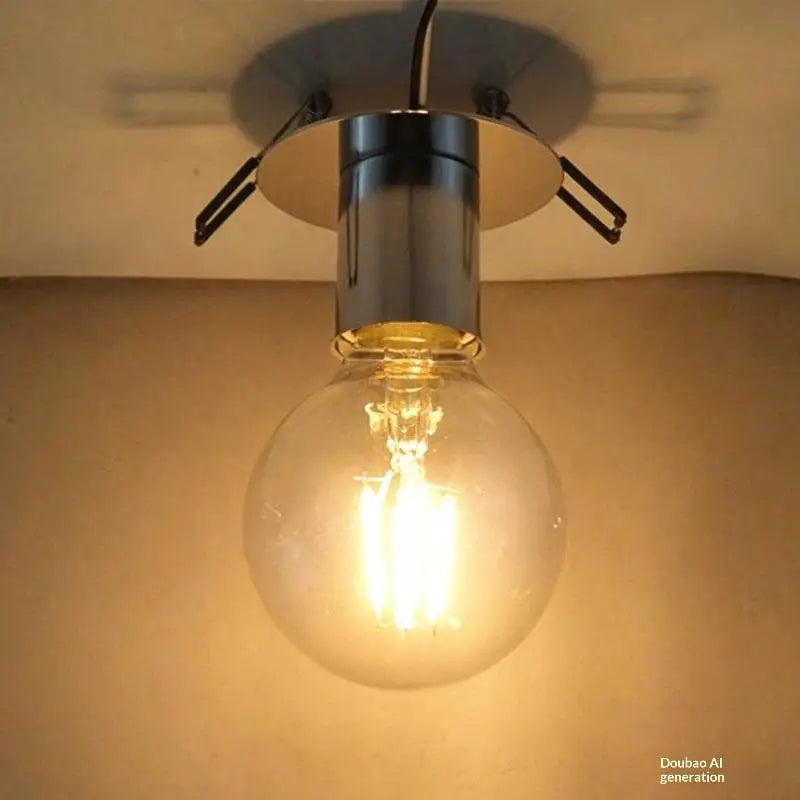 E27 Ceramic Light Socket with Metal Cap & Spring Bracket