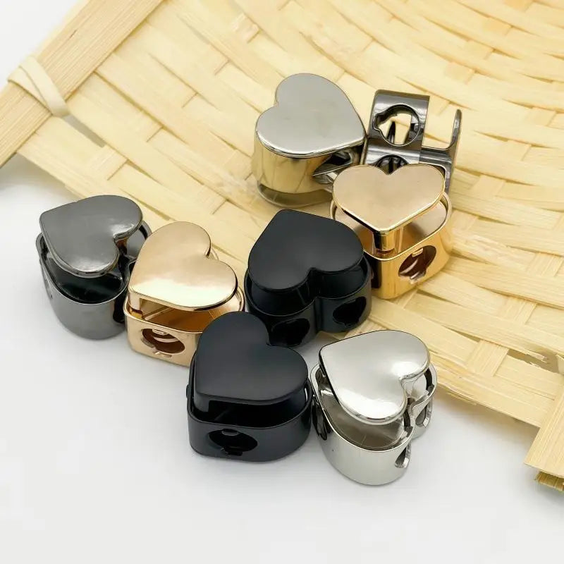 Heart Shape Zinc Alloy Spring Cord Lock Buckles – 5 Pack Cord Lock Buckle Nixie