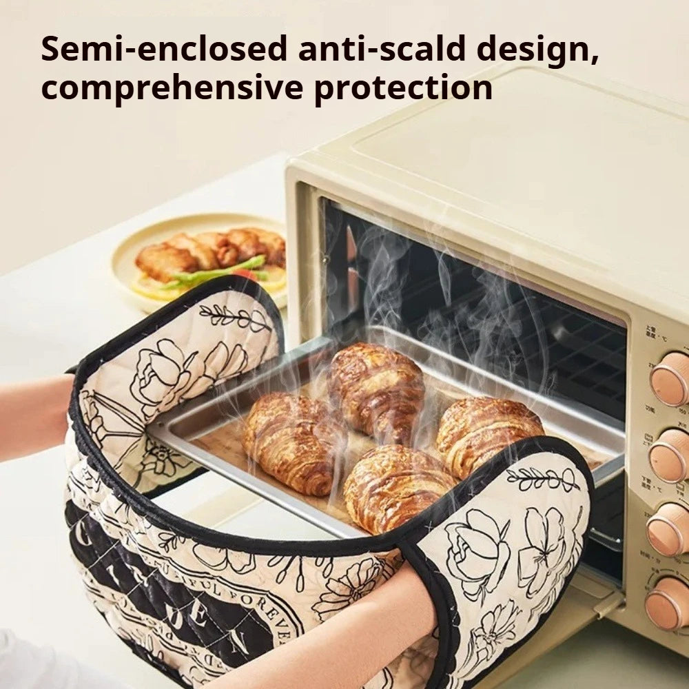 Heat Resistant Cotton Oven Glove – Nonslip BBQ Baking Mitt Oven Mitt Nixie