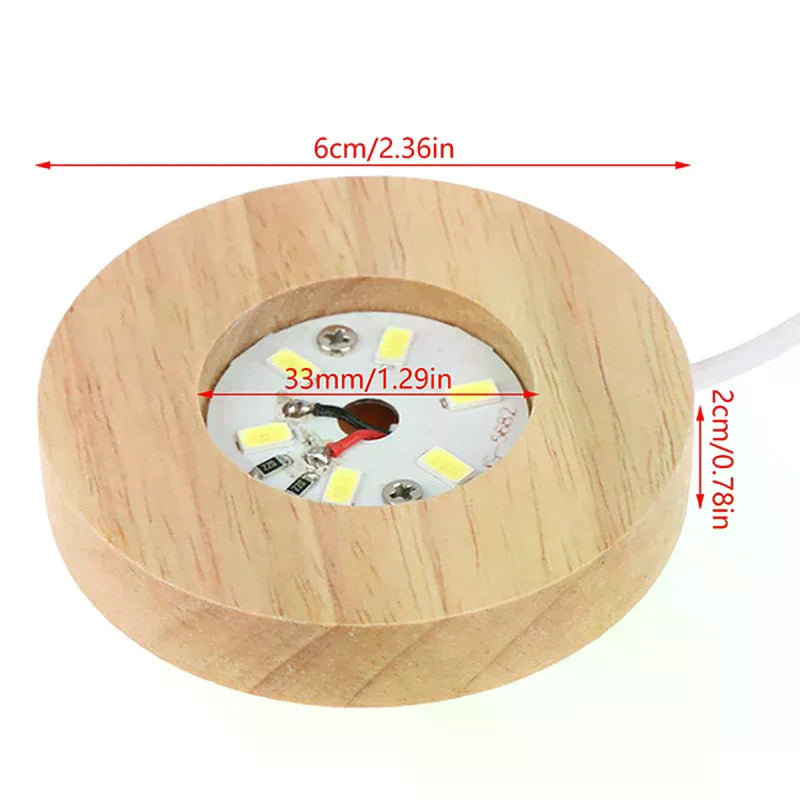 Wooden LED Light Display Base for Crystal Ball & Night Lamp LED Display Base Nixie