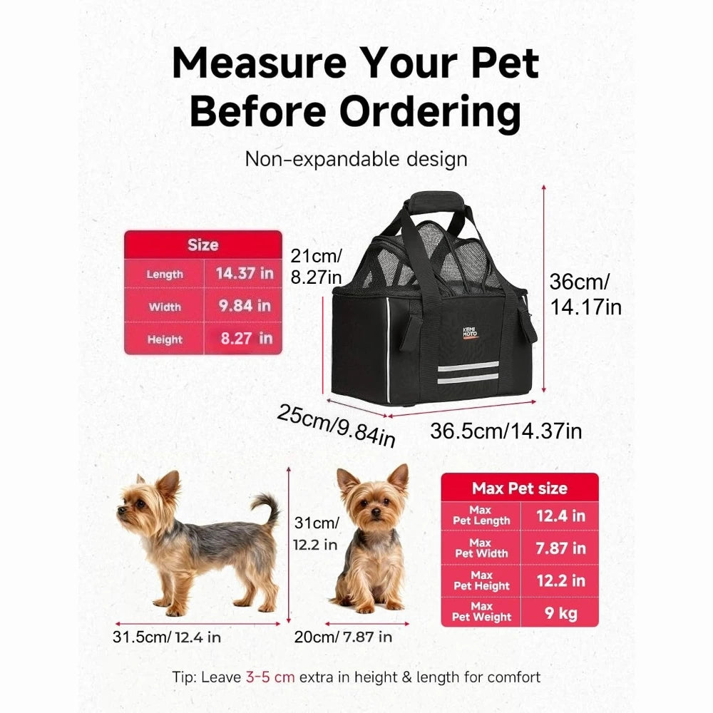 KEMITOUR Foldable Bike Rear Rack Pet Carrier Bag for Dogs & Cats Bicycle Pet Carrier Nixie