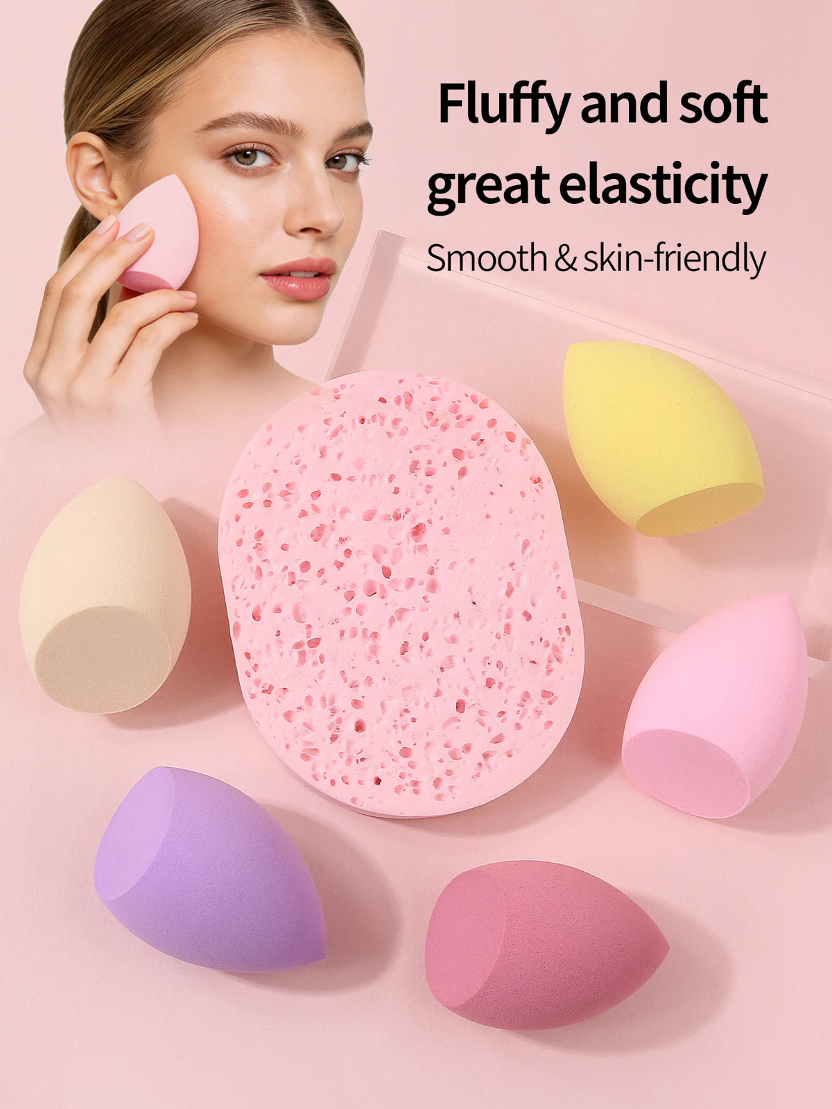 6pc Makeup Sponge Set – Slanted Beauty Blender Puffs | Nixie