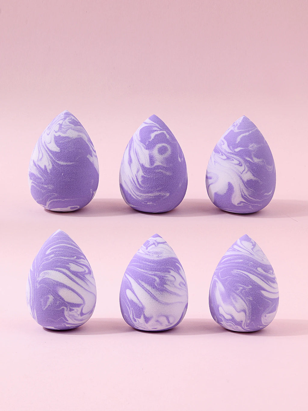6-Piece Purple Marble Makeup Sponge Set – Latex-Free Blender Makeup Blending Sponge Nixie