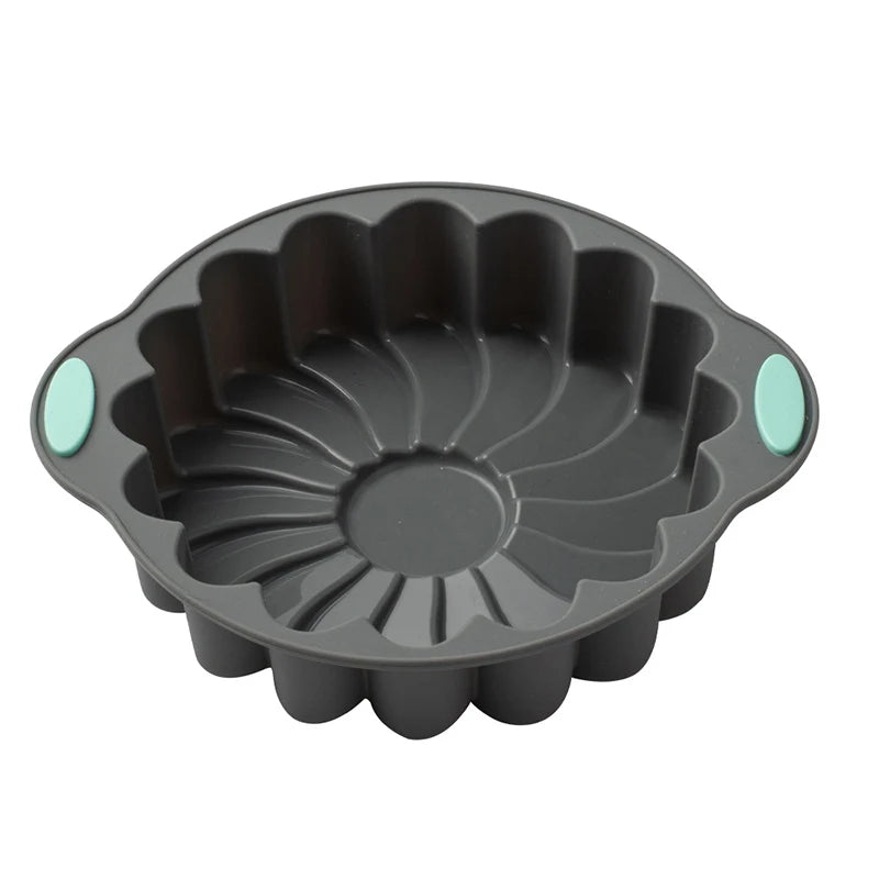 Round Silicone Cake Mold 3D Spiral Nonstick Baking Pan Silicone Cake Mold Nixie Style1