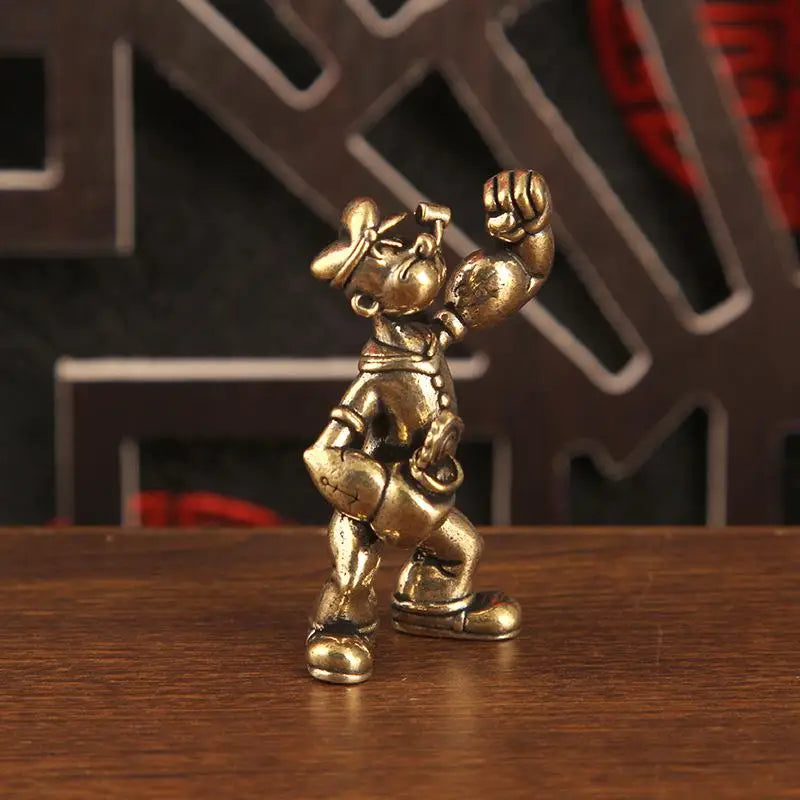 Popeye Sailor Man Brass Figurine Desk Decor Ornament 1-2PCS Brass Collectible Figurine Nixie