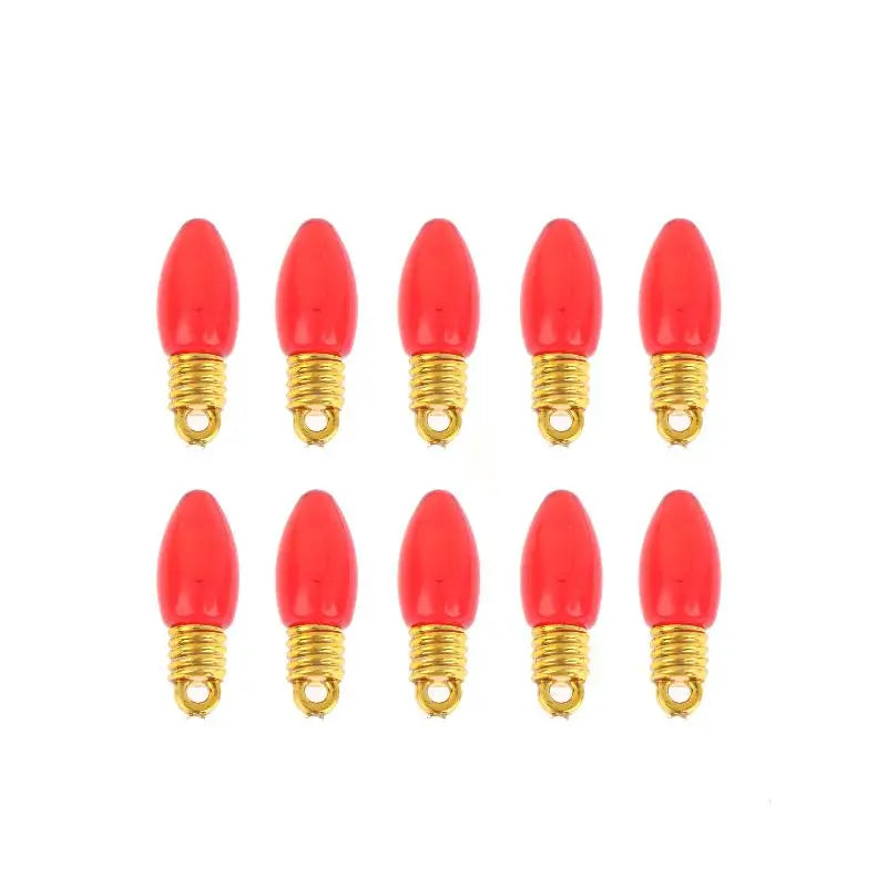 Mini Colorful Plastic Bulbs 10 Pcs – Reusable Christmas Decor Christmas Ornaments Nixie Yellow Other