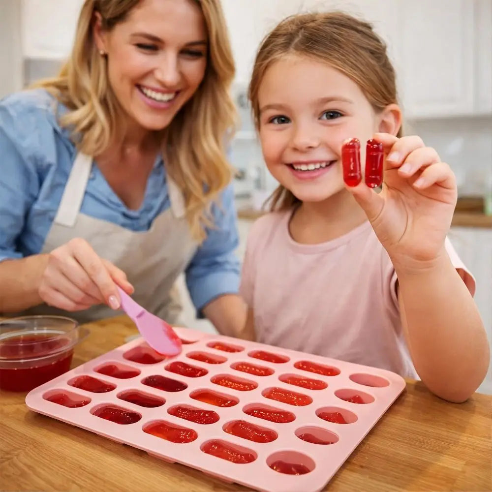 28-Cavity Silicone Capsule Mold for Candy & Chocolate Making Silicone Baking Mold Nixie
