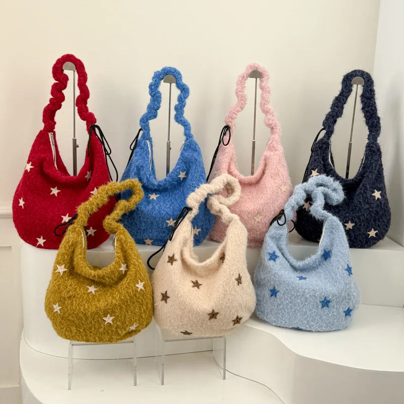 Women's Plush Star Crossbody Bag – Large Capacity Shoulder Bag Crossbody Shoulder Bag Nixie
