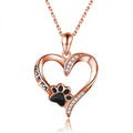 Heart Shape Glass CZ Charm Pendant Necklace – Mood Tracker Choker Charm Pendant Necklace Nixie Rose Gold