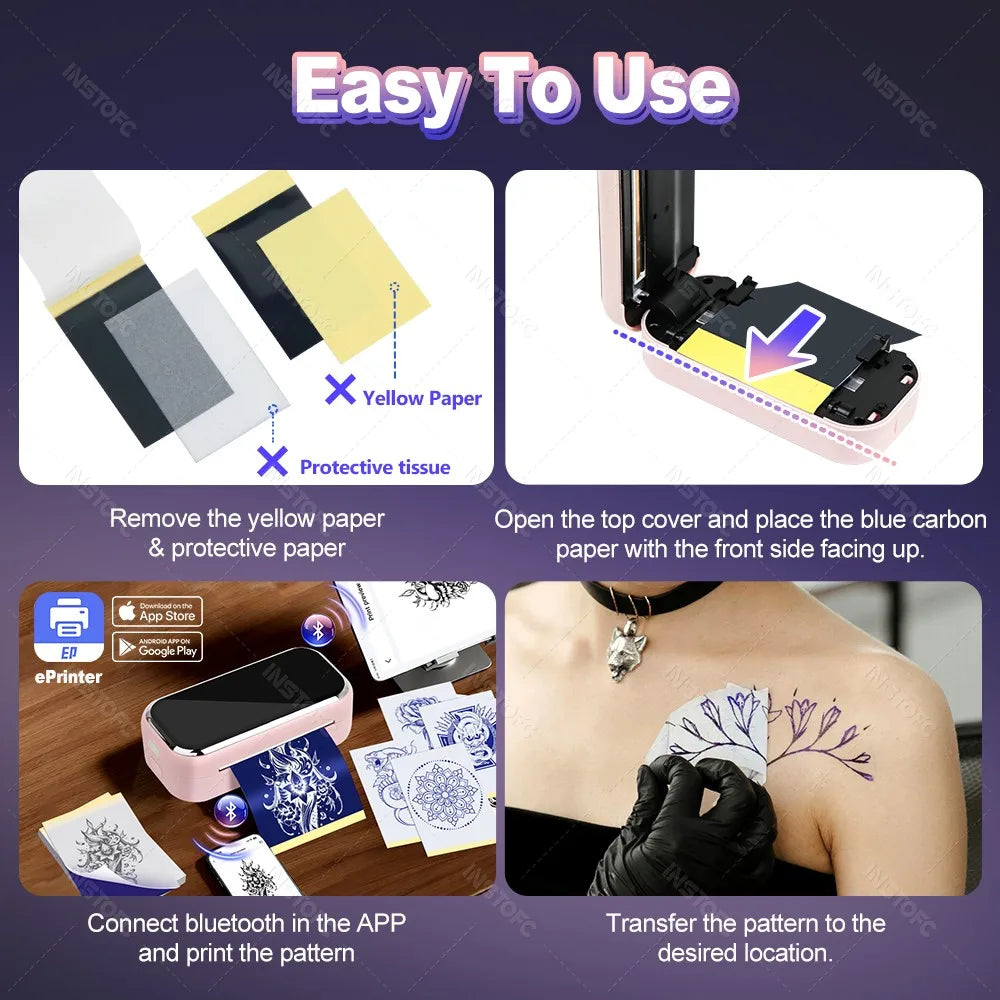 AIMO MR3 Mini Wireless Tattoo Stencil Printer | 80mm Thermal Tattoo Stencil Printer Nixie