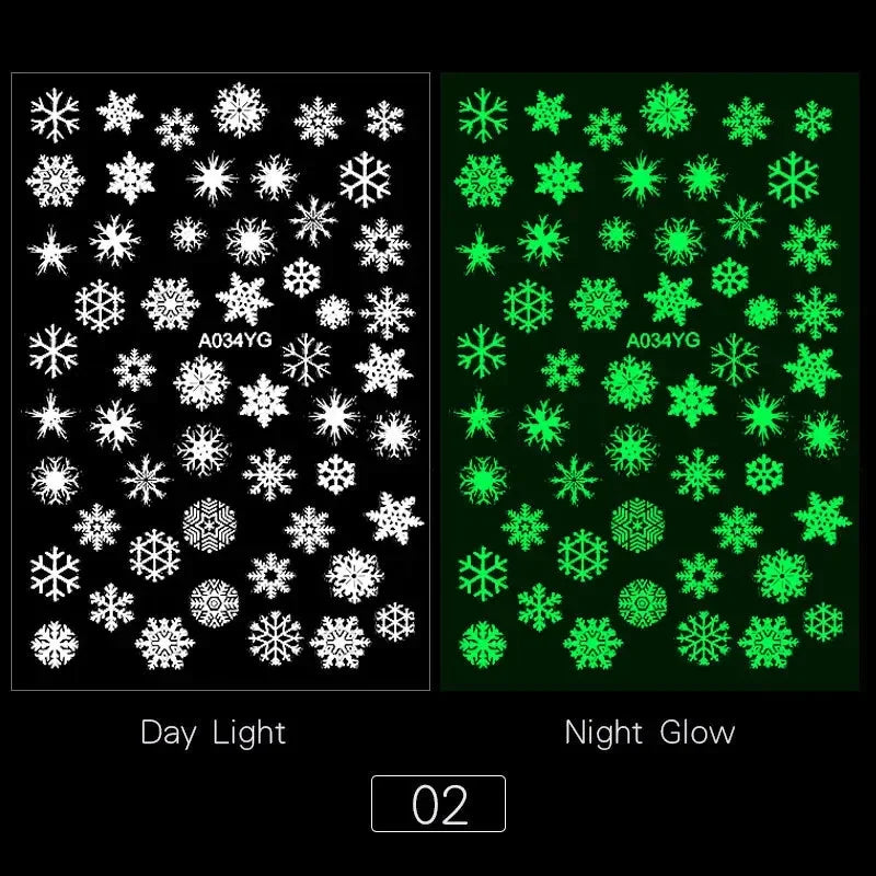 Christmas Snowflake 3D Nail Art Decals – Foil Stickers 4-30 Sheets Nail Art Decals Nixie