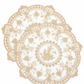 Embroidered Lace Round Placemats – Vintage Floral Table Mats Lace Table Mats Nixie Coffee 2 PCS