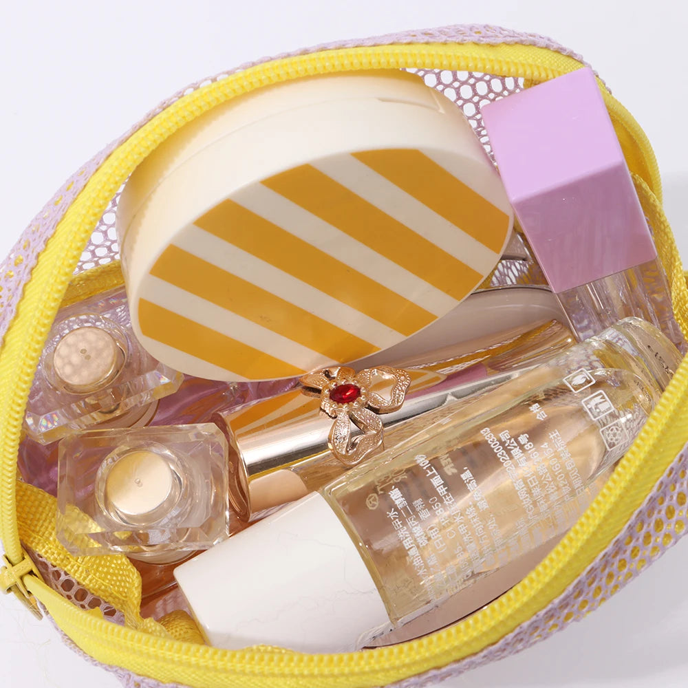 Large Candy Color Cosmetic Bag – Mesh Toiletry Organizer Cosmetic Bag Nixie