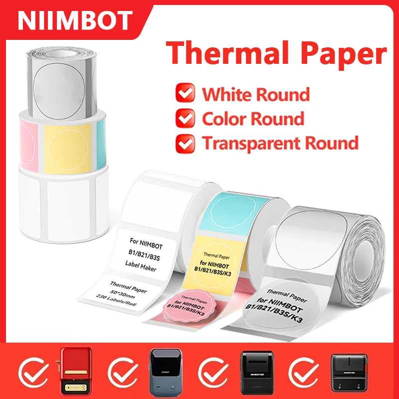 Niimbot Thermal Label Stickers – Waterproof & Oilproof Refills Thermal Label Refills Nixie