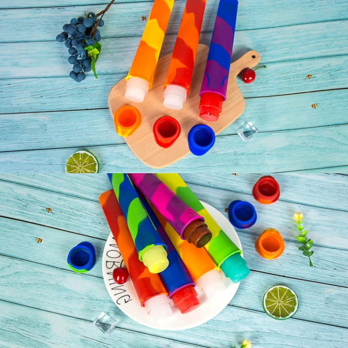 Silicone Popsicle Molds Set of 6 – DIY Ice Lolly Maker Popsicle Mold Set Nixie