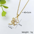 Floral Copper Pendant Necklace | Gold Zircon Collarbone Chain Pendant Necklace Nixie XL1200-056