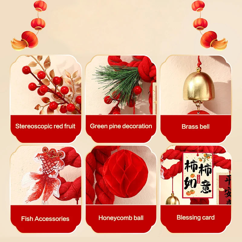 2026 Year of the Horse Chinese New Year Door Hanging Ornament Holiday Door Decoration Nixie