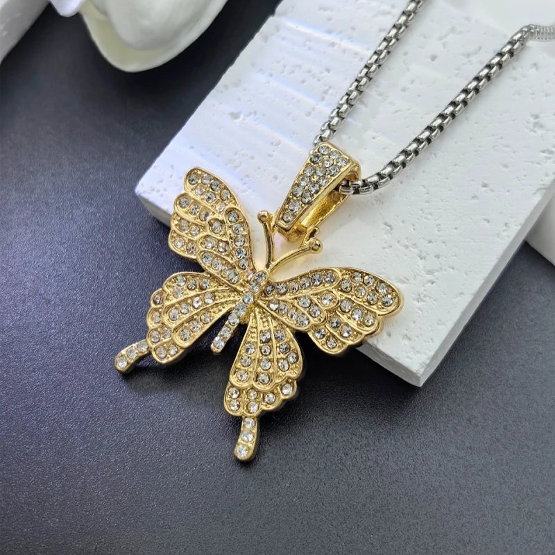 Butterfly Pendant Necklace Women – Stainless Steel Collarbone Chain Pendant Necklace Nixie