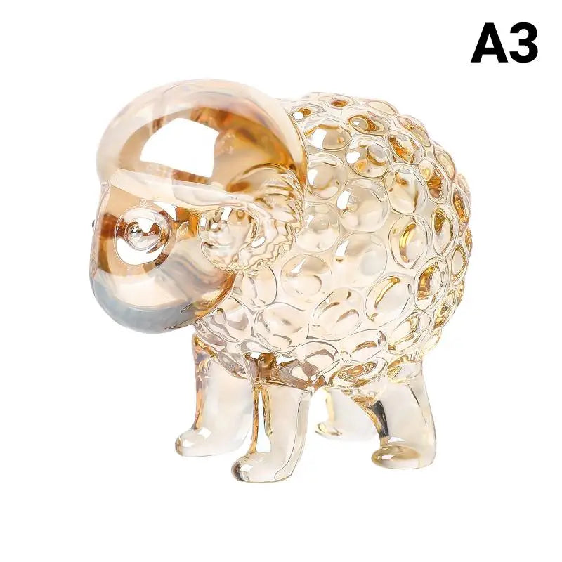 Crystal Zodiac Sheep Statue 2027 Lucky Figurine Home Decor Gift