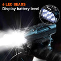 BUCKLOS 6/8 LED Bike Front Light USB-C Rechargeable IPX5 Bicycle Headlight Nixie 6LED- 1500mAh