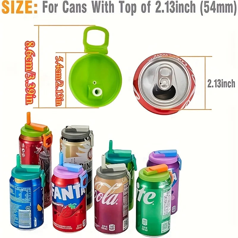 Reusable Soft Drink Can Lid with Straw | Fits Soda & Juice Cans