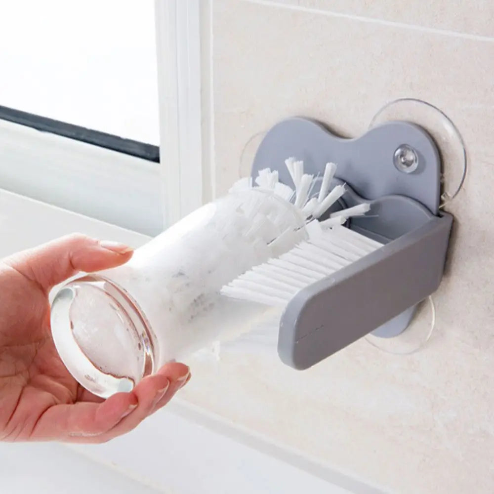 2-in-1 Suction Cup Glass & Bottle Cleaning Brush Scrubber Cup Cleaning Brush Nixie