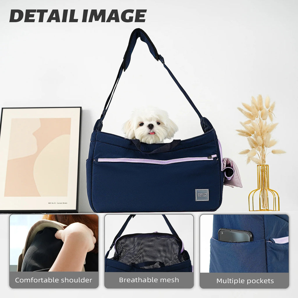 Onecute Pet Carrier Shoulder Bag for Small Dogs | 3-Way Carry Dog Carrier Bag Nixie