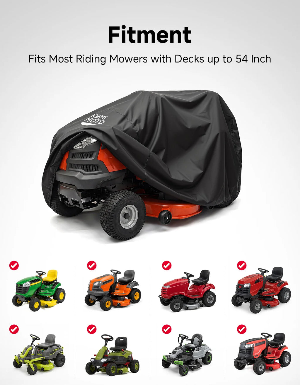 Riding Lawn Mower Cover 54" Deck – Windproof 420D Oxford Fabric Lawn Mower Cover Nixie