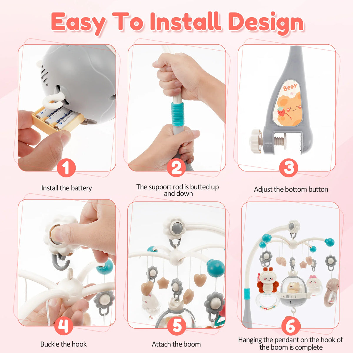 Baby Crib Mobile with Music, Lights & Remote | Nixie