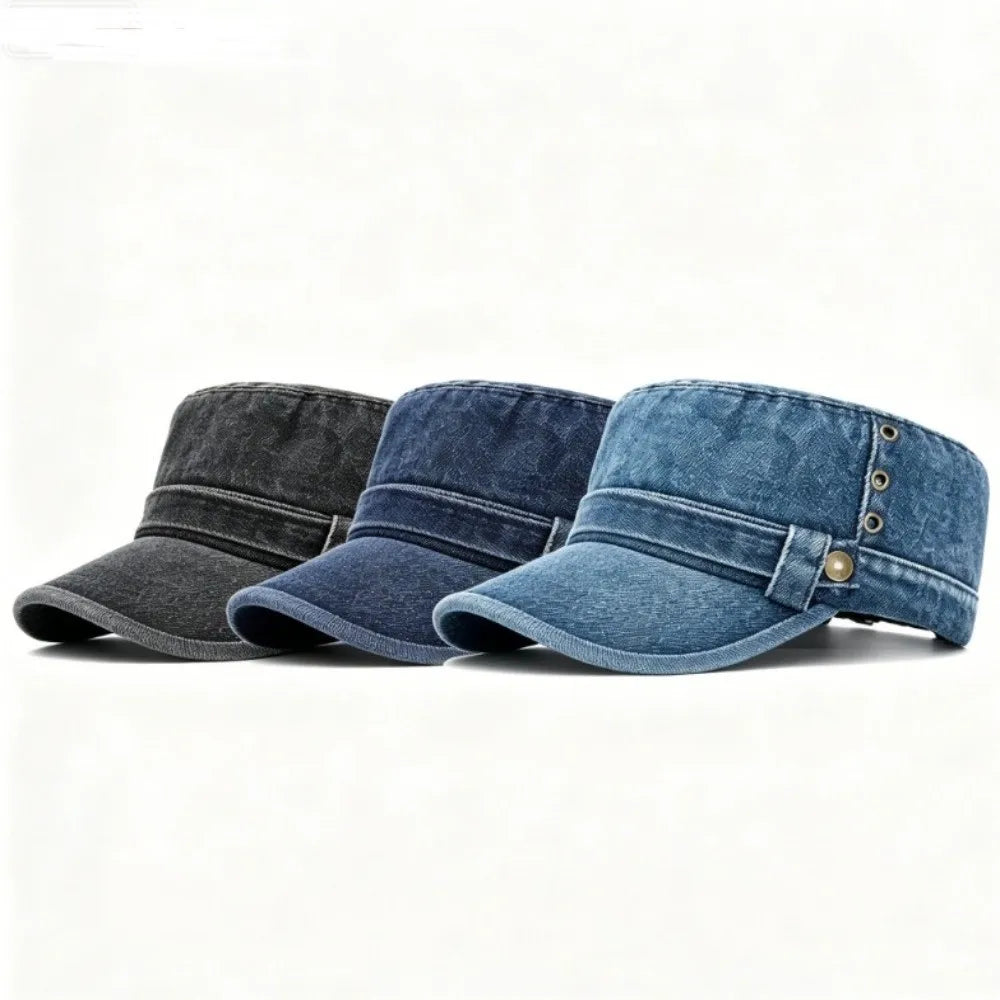 Unisex Flat Top Cadet Baseball Cap – Adjustable One Size