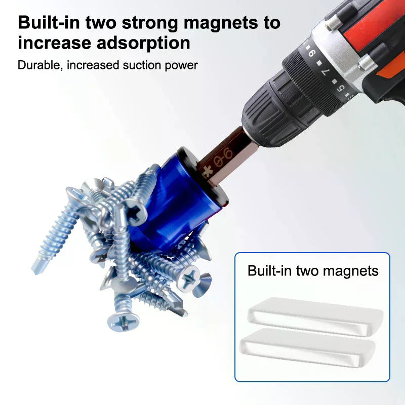 Magnetic Screwdriver Bit Ring 6.35mm Aluminum Alloy Magnetizer Screwdriver Bit Accessory Nixie