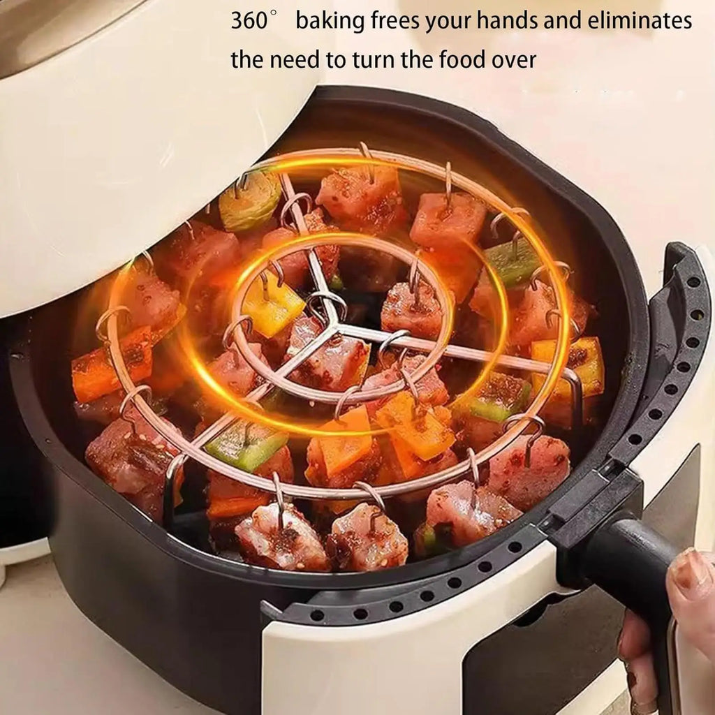 Air Fryer Skewer Grill Rack – Vertical BBQ Stainless Steel Air Fryer Skewer Rack Nixie