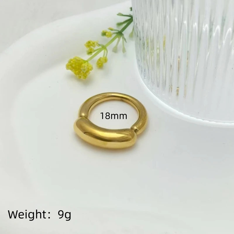 Stainless Steel Ring 18K Gold Plated – Unisex Fashion Band Fashion Ring Nixie XL1690-6-8