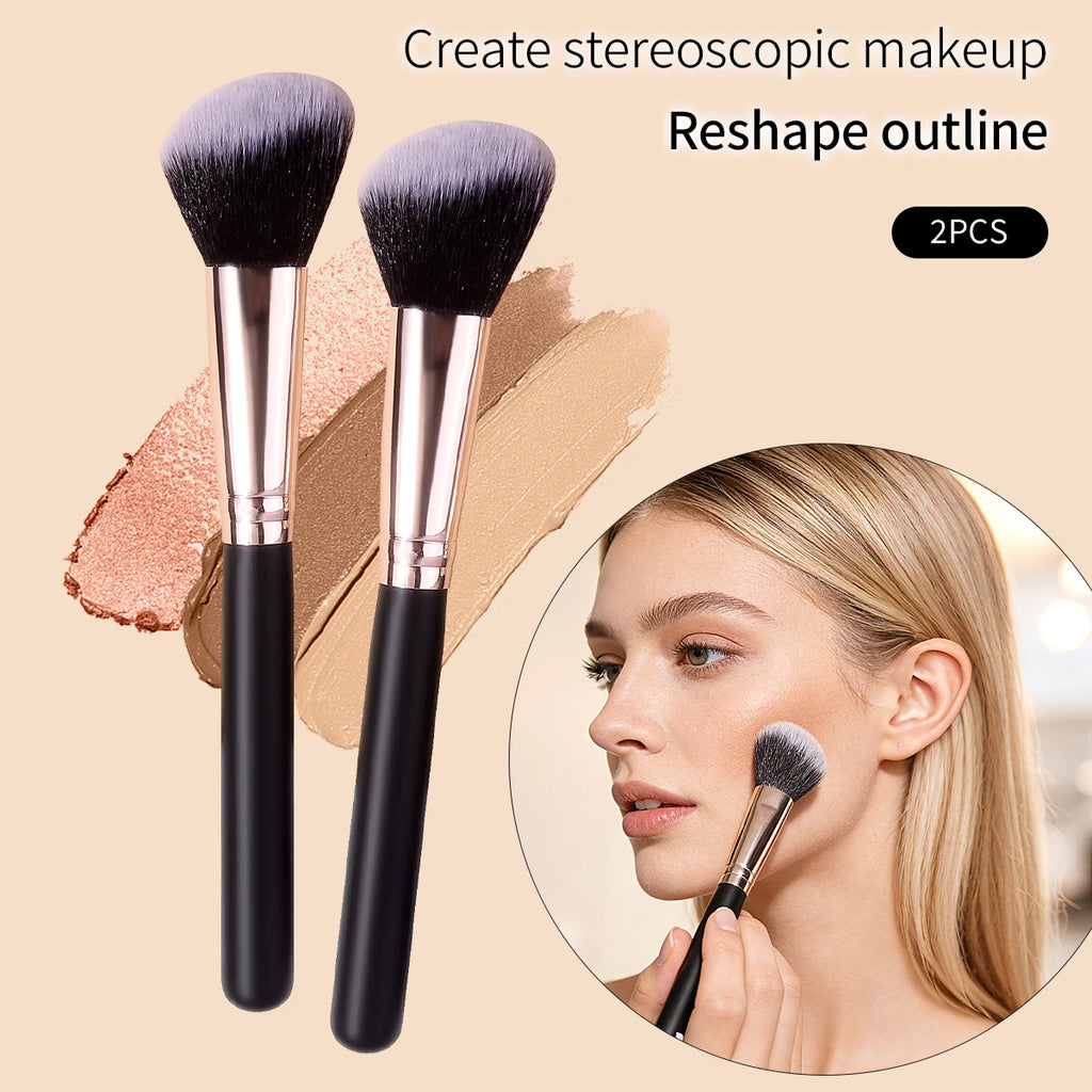 2pcs Sickle Contour Brush Set – Soft Blush & Face Shadow Brushes Contour Makeup Brush Nixie black