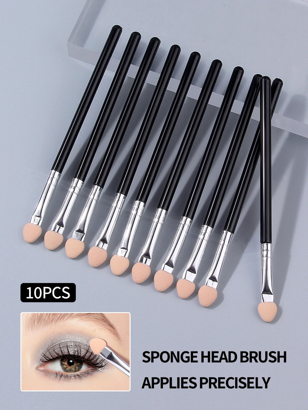 10Pcs Dual-Color Sponge Eyeshadow Brushes & Nail Smudge Sticks Eyeshadow Brush Set Nixie