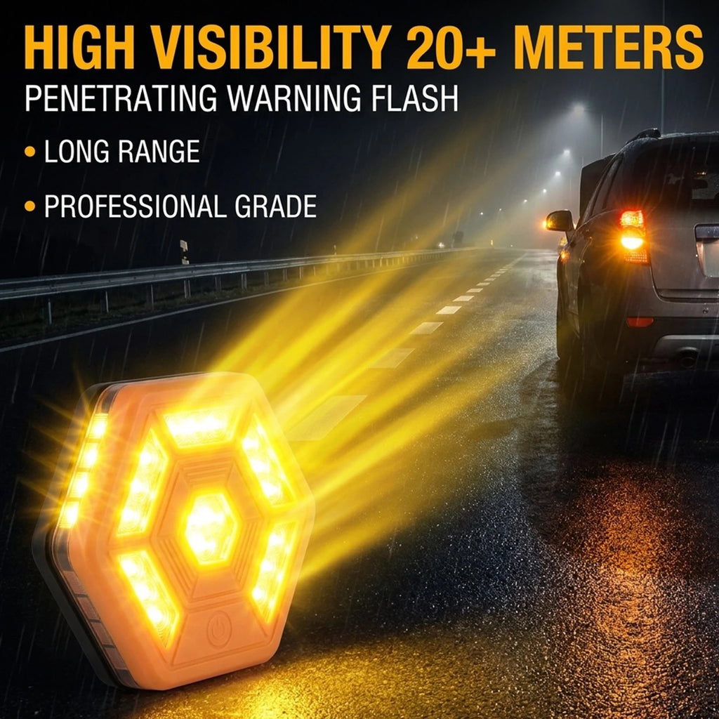 Orange LED Magnetic Road Flare Warning Light – IP67 Waterproof Emergency Warning Light Nixie