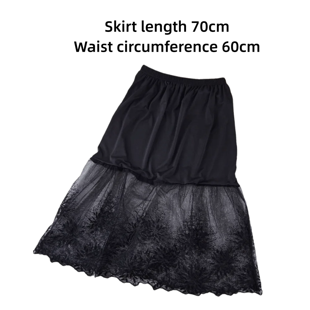 Women's Lace A-Line Petticoat Skirt – Elastic Waist, Knee Length Lace Petticoat Skirt Nixie