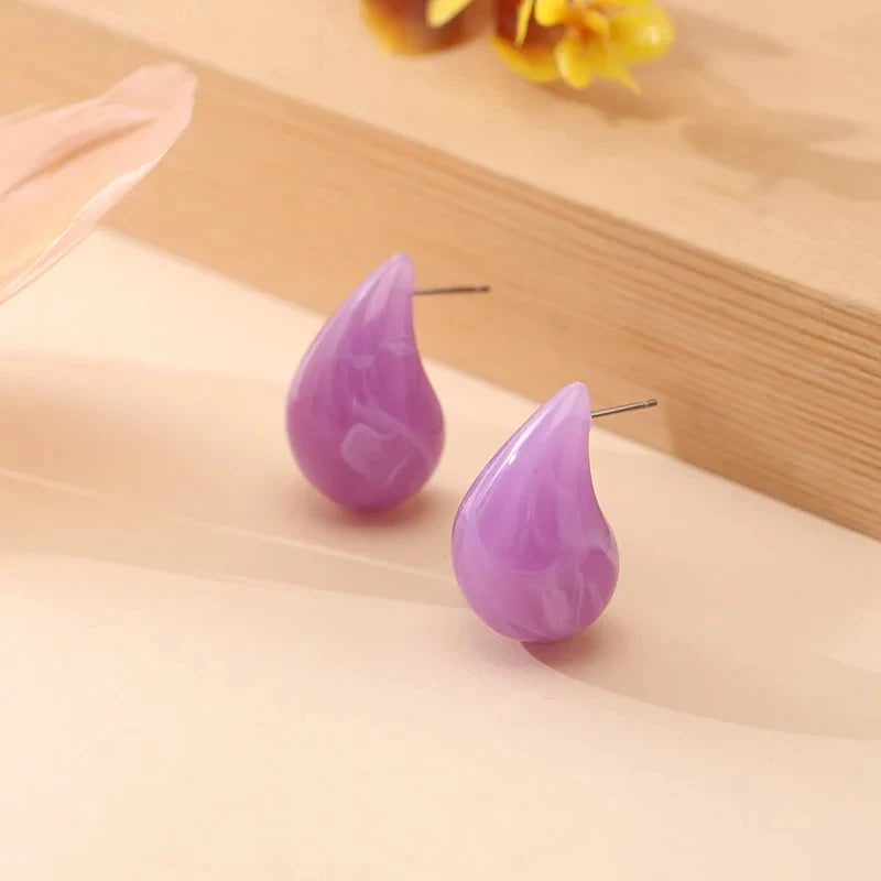 Women's Acrylic Waterdrop Stud Earrings – Lightweight Fashion Stud Earrings Nixie XL2073-27