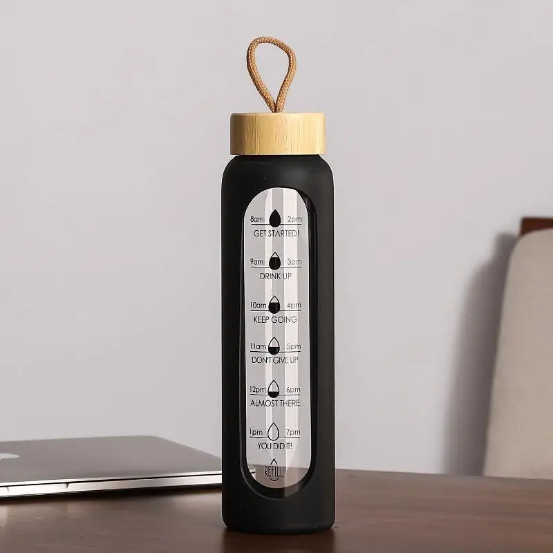 1L Borosilicate Glass Water Bottle – BPA-Free & Leakproof Glass Water Bottle Nixie A6