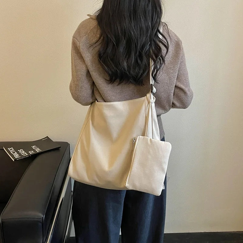 Women's Large Capacity Polka Dot Canvas Tote Shoulder Bag Canvas Tote Bag Nixie