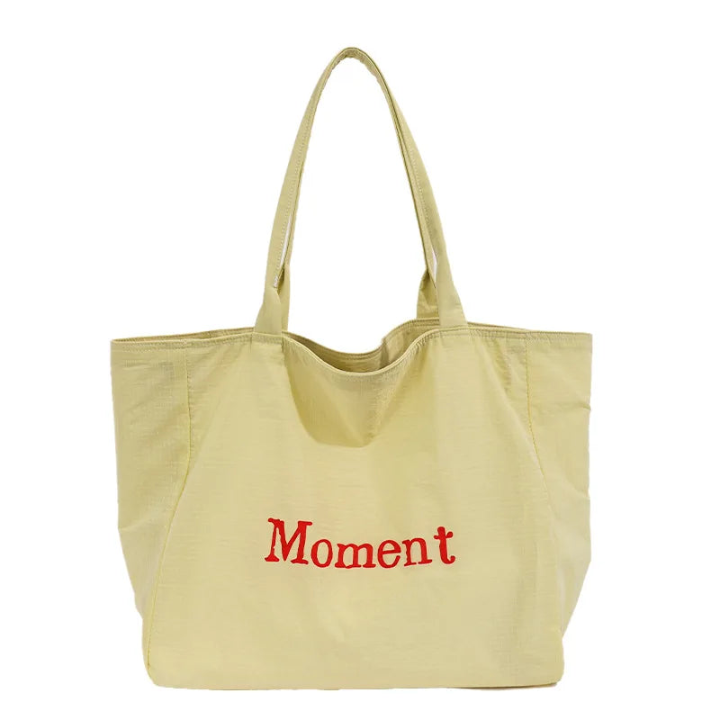 Large Capacity Korean Minimalist Shoulder Bag – Letter Print Shoulder Handbag Nixie BB-1484YELLOW