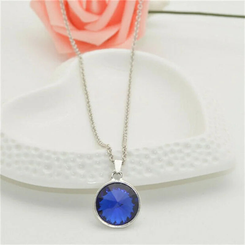 Crystal Turquoise Glass Pendant Necklace – Mood Tracker | Nixie Pendant Necklace Nixie