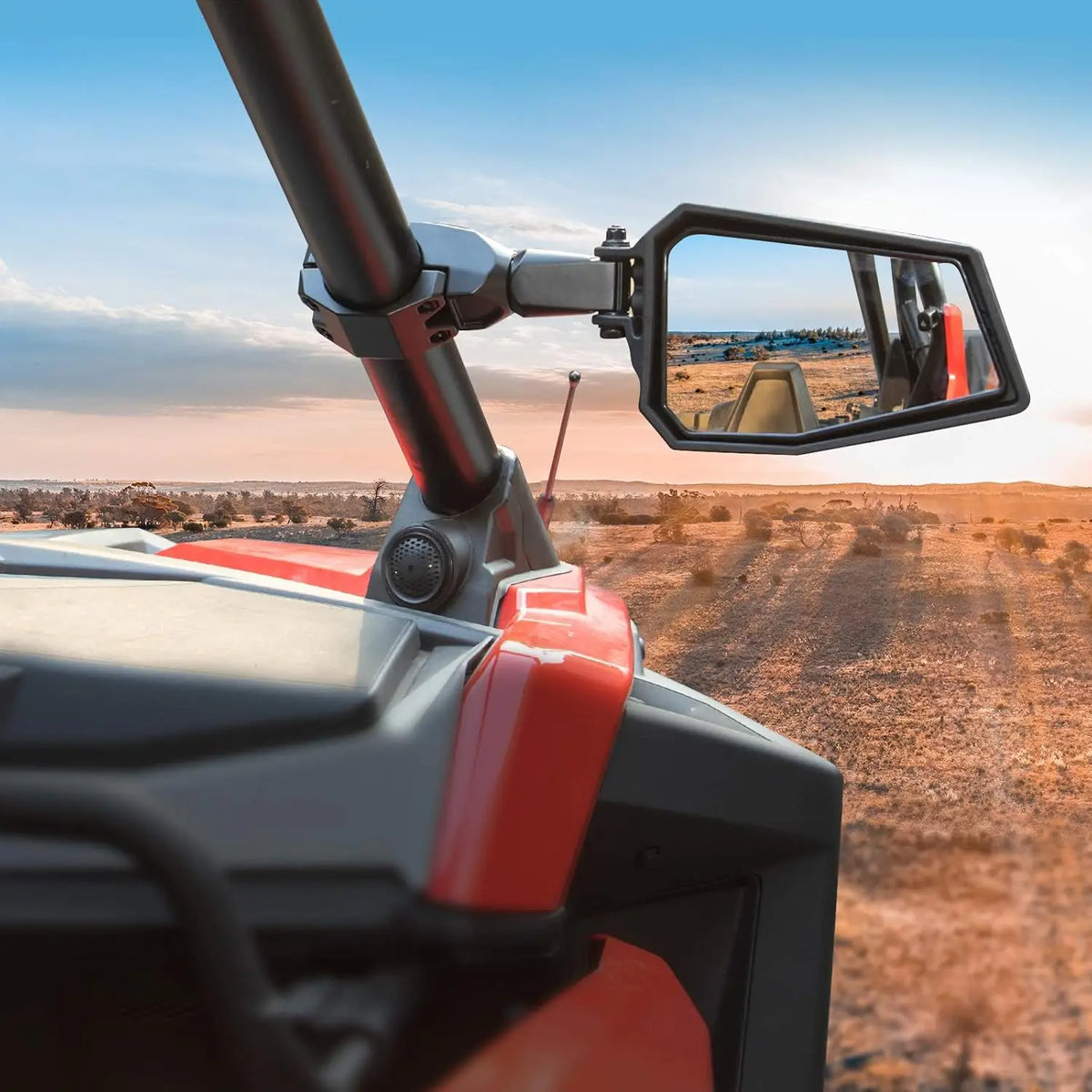 KEMIMOTO UTV Side Mirrors Aluminum Clamp 1.75"–2" Roll Cage UTV Side Mirrors Nixie