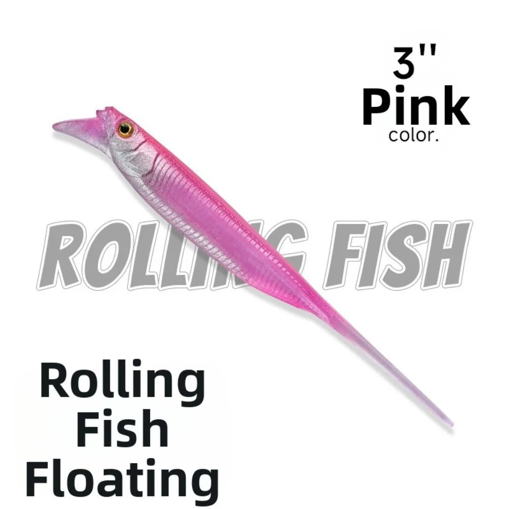 TPE Soft Bait Fishing Lure 2.5" & 3" Rolling Action – 8 Pack