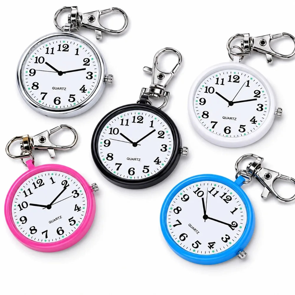 Mini Quartz Pocket Watch Keyring & Necklace Pendant – Unisex Pocket Watch Nixie