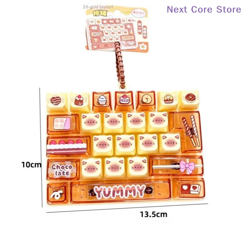 26-Key Fidget Keyboard Toy Mini Bag Charm Pendant Keychain Fidget Keychain Toy Nixie